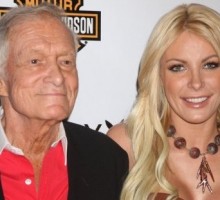 Hugh Hefner and Crystal Harris Get Close at Lingerie Party