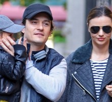 Miranda Kerr and Orlando Bloom Reunite in NYC with Son Flynn