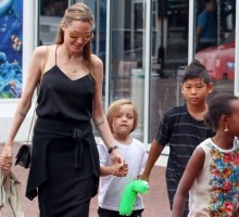 Hollywood Couple Brad Pitt and Angelina Jolie Visit Legoland with Kids
