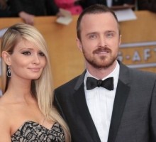 Newlyweds Aaron Paul and Lauren Parsekian Have Touchy Feely Date Night