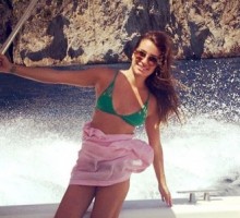 Lea Michele Kisses Boyfriend on Boat in Italy